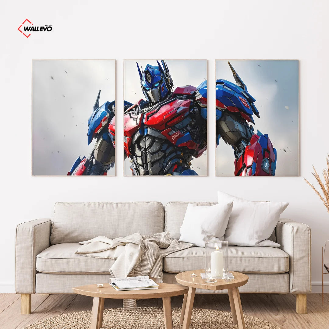 Optimus Prime 3 Panel Wall Frame – Transformers Triptych Wall Art