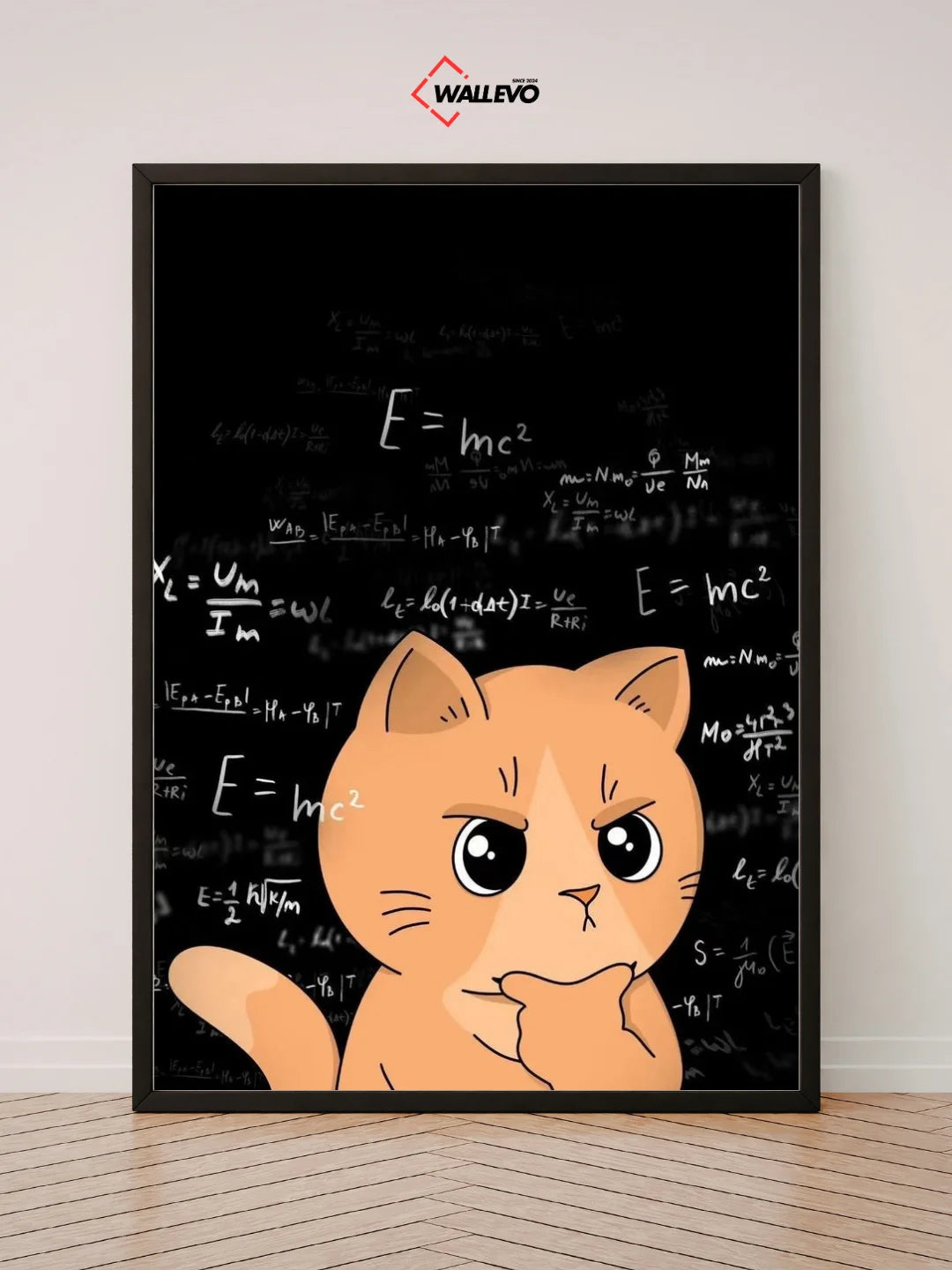 Dreamy Whiskers – A Cute Cat Lost in Thought – Adorable Wall Frame