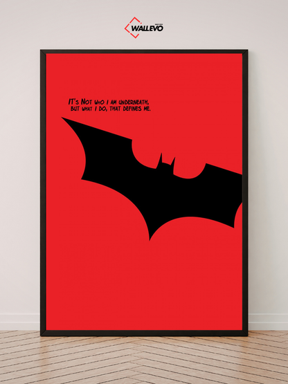 Batman Red Theme Logo Wall Frame – Dark Superhero Wall Decor