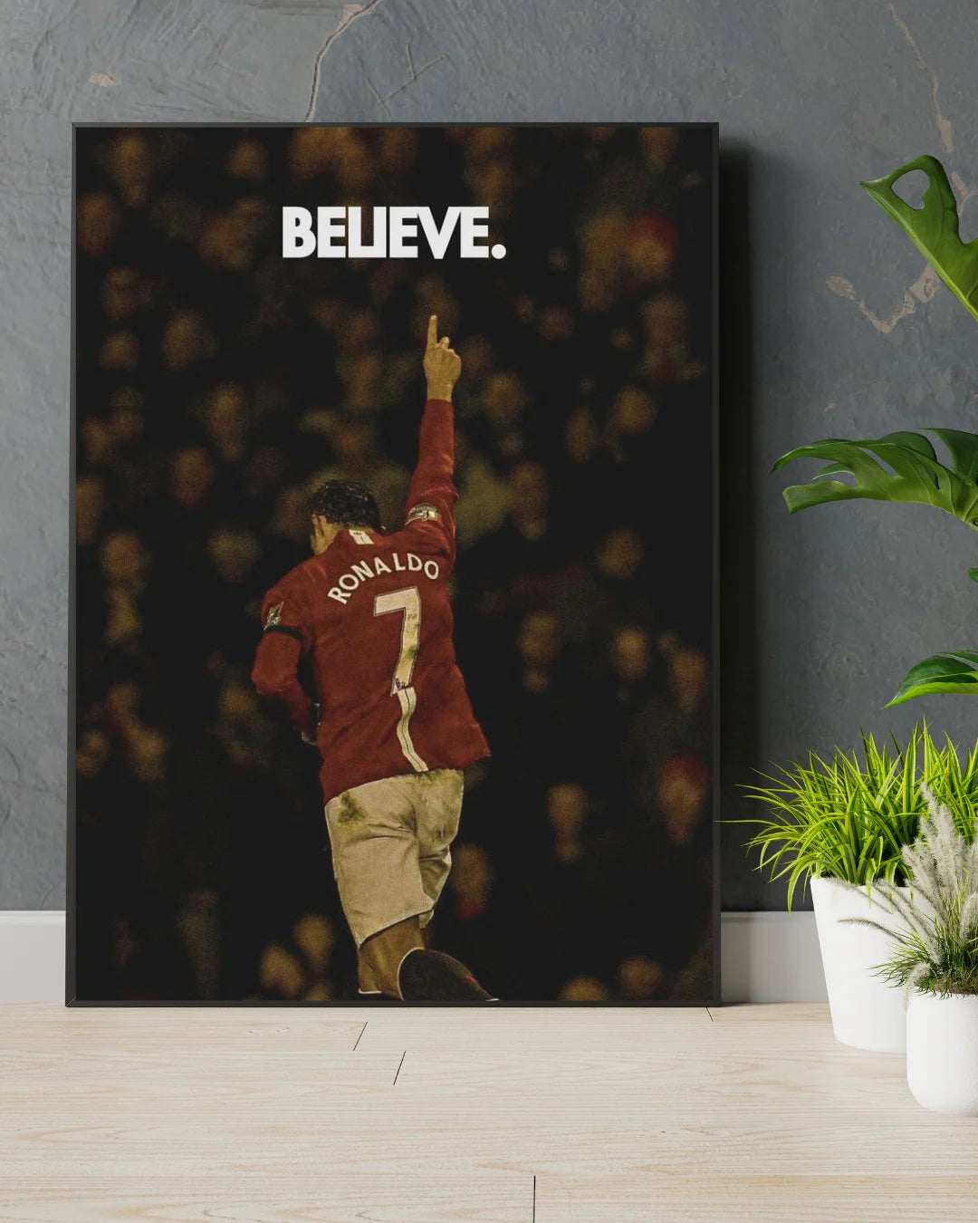 Believe Ronaldo Wall Frame – Football Legend Motivational Wall Art (Limited Offer)