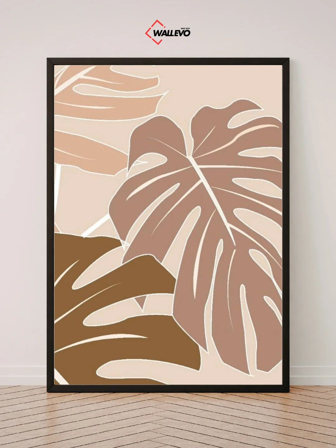 Brown Leaves Aesthetic Wall Frame – A Touch of Soft Beauty for Your Space