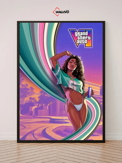 GTA 6 Girl-Themed Wall Frame – Embrace the Future of Gaming