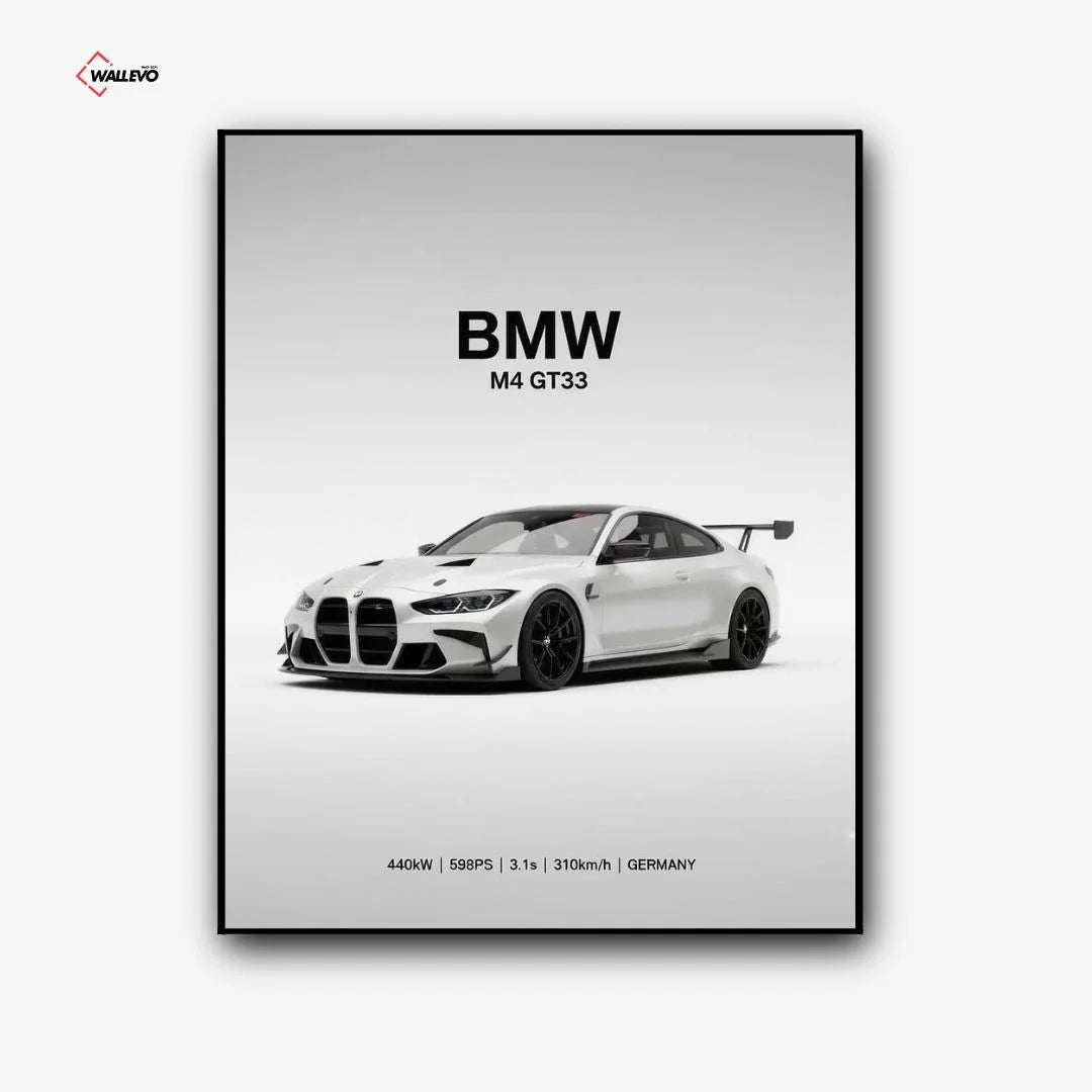BMW M4 GT3 – Black Premium Car Wall Frame