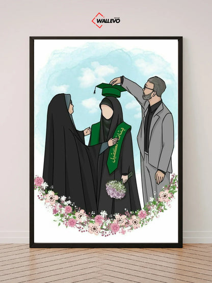 Proud Moments – Parents' Joy as Their Daughter Graduates – A Heartwarming Wall Frame