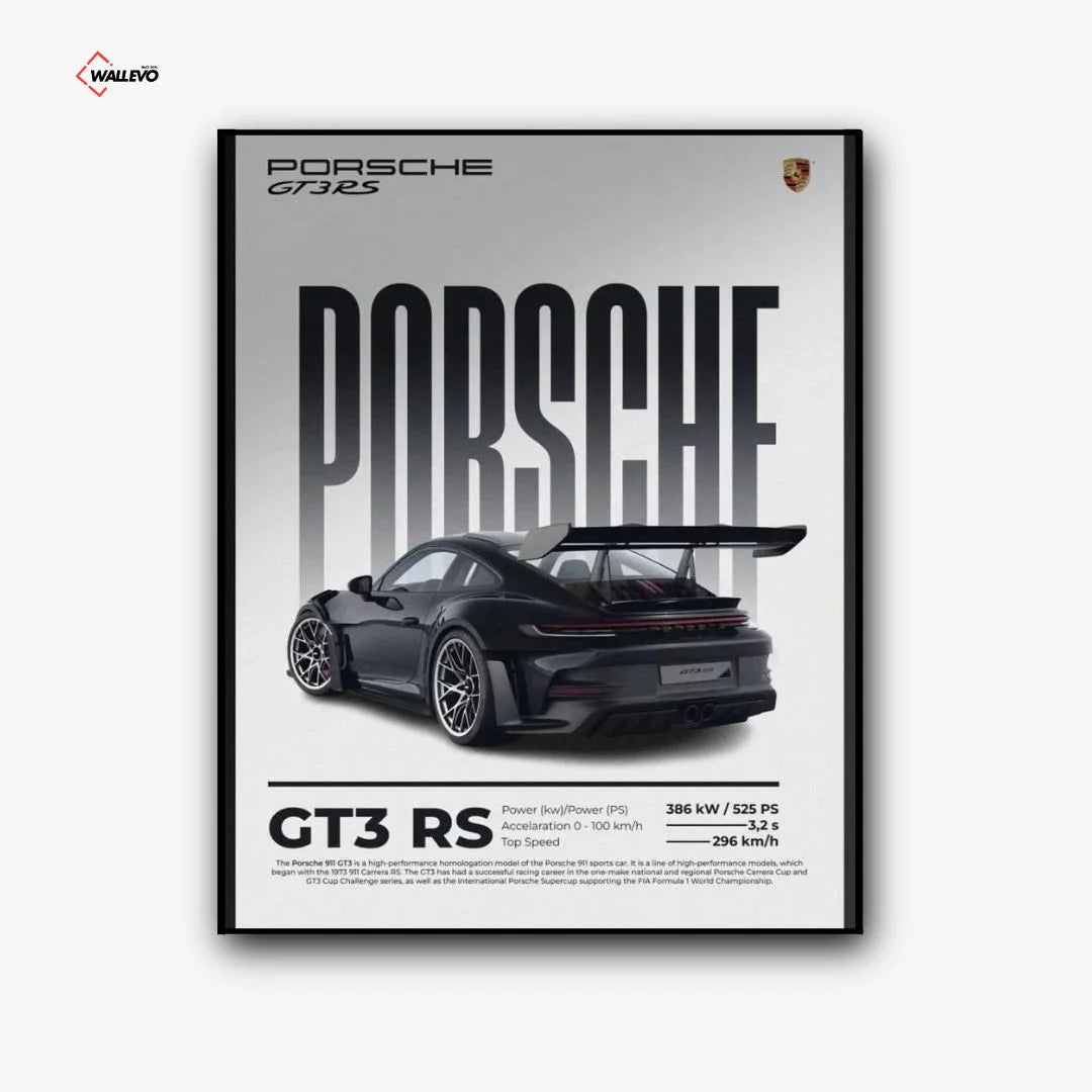 Porsche 911 GT3 RS – Black Premium Car Wall Frame