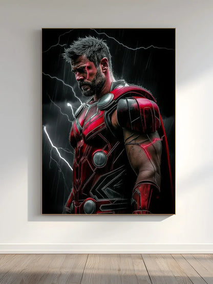 Thor Lightning Sky Wall Frame – Marvel God of Thunder Cinematic Art