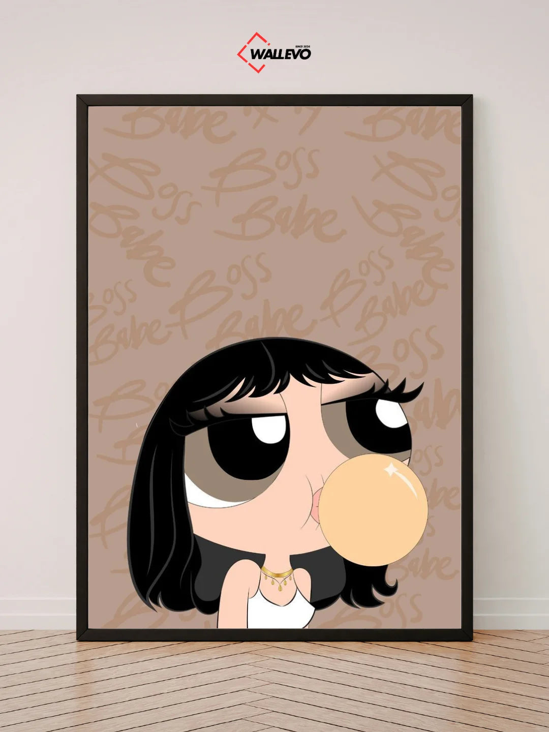 Tiny Cartoon Girl – A Cute & Playful Wall Frame
