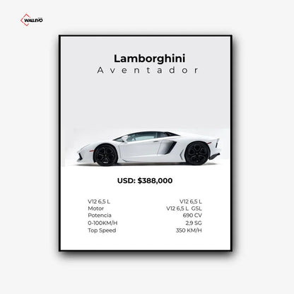 Lamborghini Aventador – Black Premium Car Wall Frame