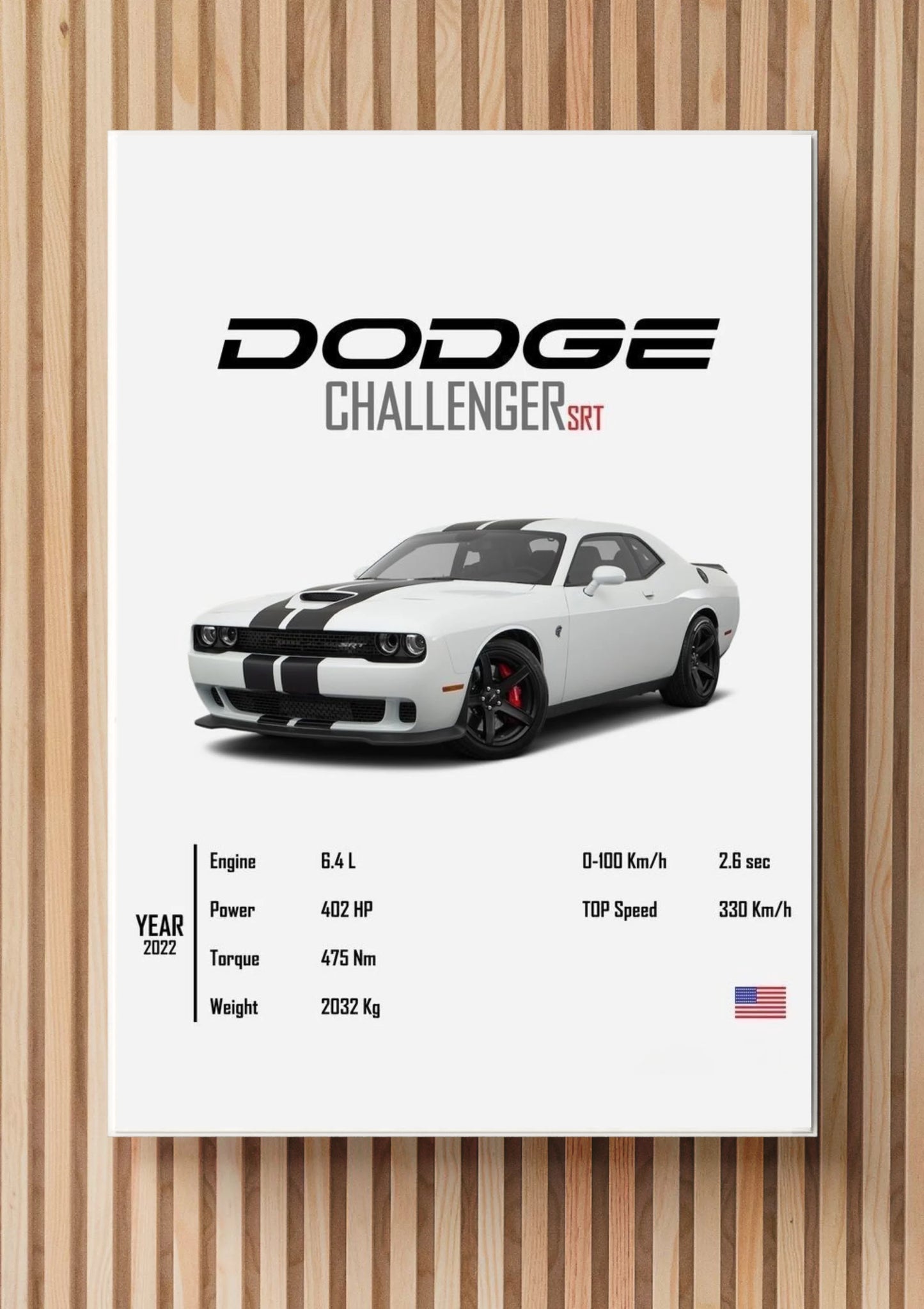 Premium Dodge Challenger SRT Wall Frame – Power Meets Precision
