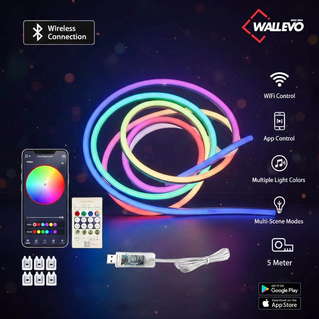 NEON RGB Magic 5-Meter Multicolor LED Neon Light – Remote & Mobile Control
