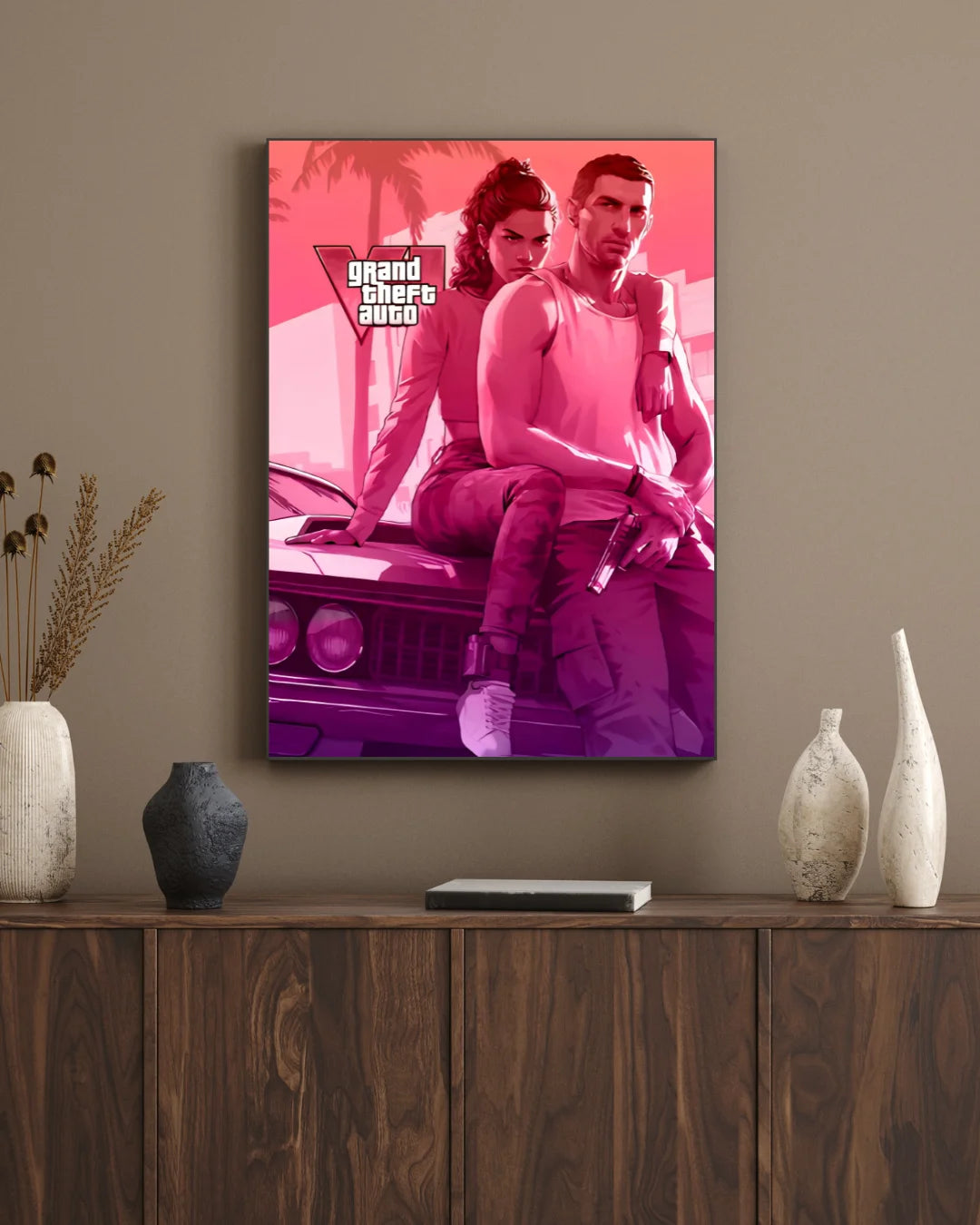 GTA 6 Wall Frame – Grand Theft Auto VI Gaming Wall Art (Limited Offer)