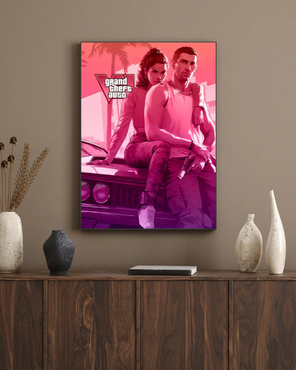 GTA 6 Wall Frame – Grand Theft Auto VI Gaming Wall Art (Limited Offer)