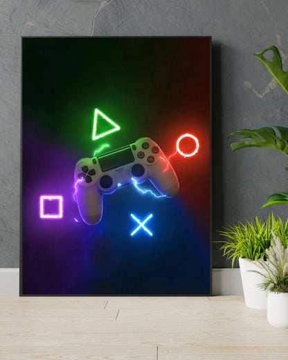 Gaming Setup Wall Frame – Gamer Room Wall Art & LED Gaming Decor (Limited Offer)