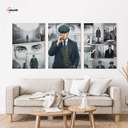 Peaky Blinders 3 Panel Wall Frame – Tommy Shelby Triptych Art Set