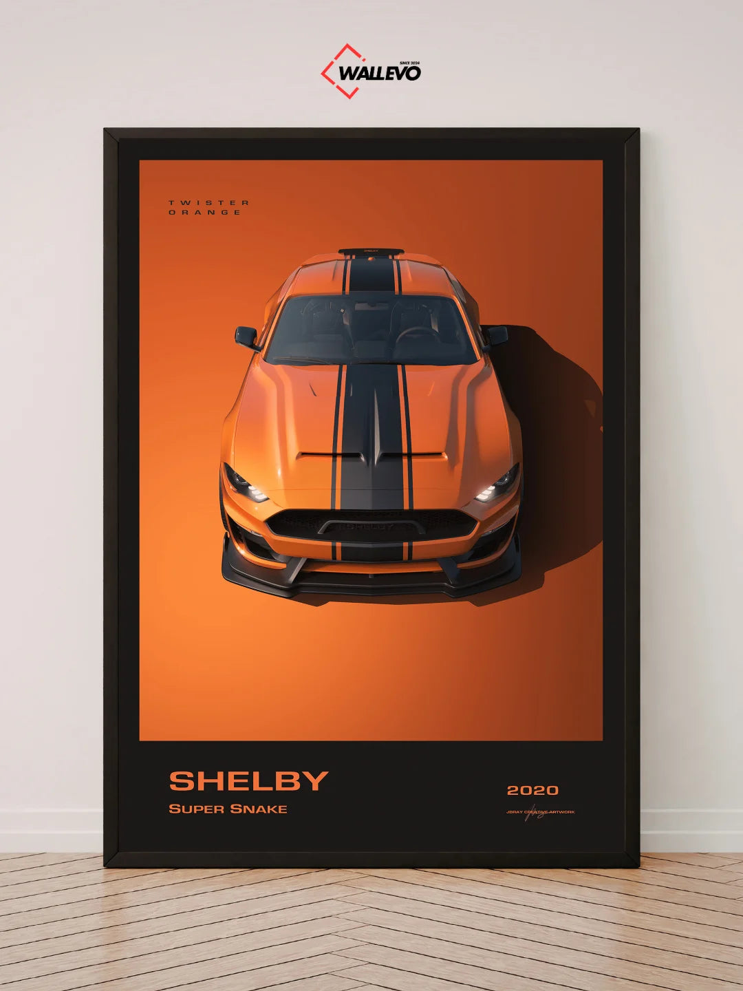 Premium 2020 Super Snake Orange Car-Themed Wall Frame