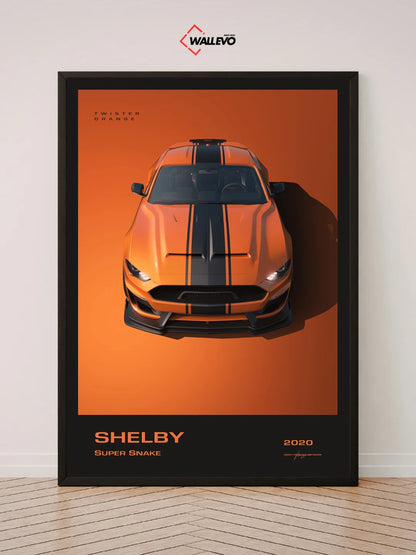 Premium 2020 Super Snake Orange Car-Themed Wall Frame