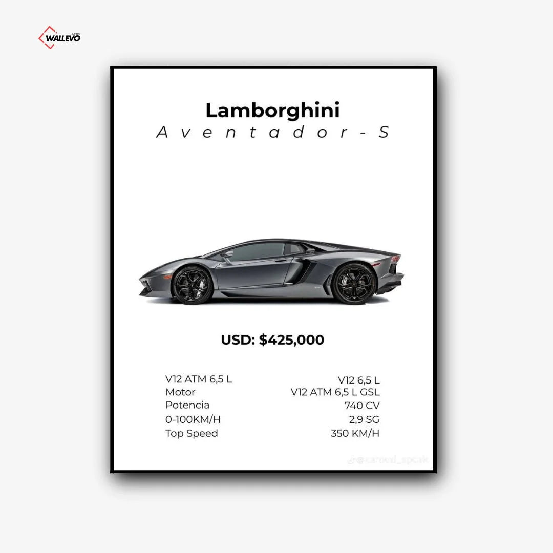 Lamborghini Aventador S – Black Premium Car Wall Frame