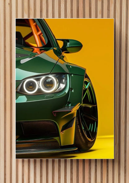 Bold and Vibrant Automotive Art - Premium Wall Frame
