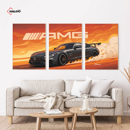 Mercedes-AMG 3 Panel Wall Frame – Luxury Performance Car Triptych Art Set
