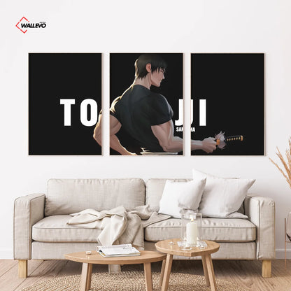 Toji Fushiguro 3 Panel Wall Frame – Anime Triptych Wall Art
