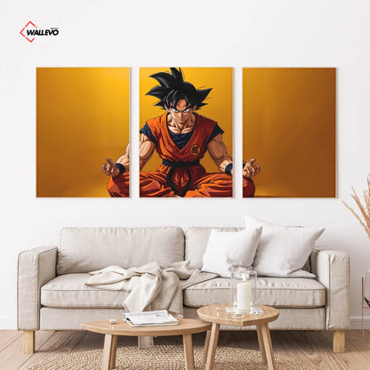 Goku 3 Panel Wall Frame – Anime Triptych Wall Art
