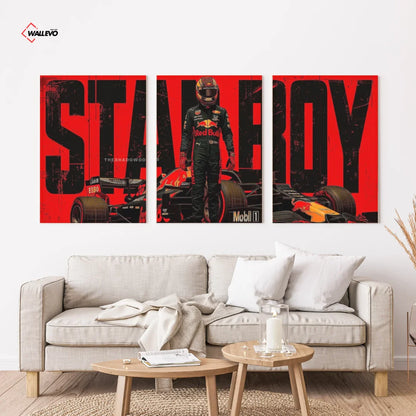 Starboy F1 Car 3 Panel Wall Frame – Racing Triptych Art Set