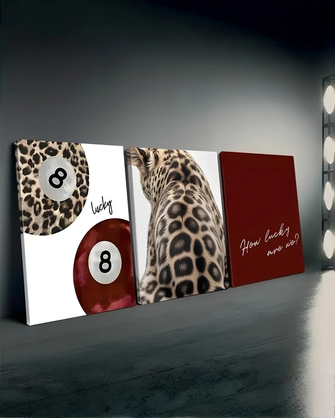 Pack of 3 Leopard Luxe – Luxury Billiard Aesthetic Wall Frame