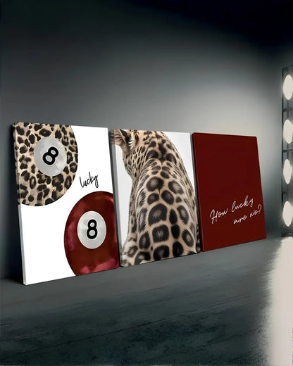 Pack of 3 Leopard Luxe – Luxury Billiard Aesthetic Wall Frame