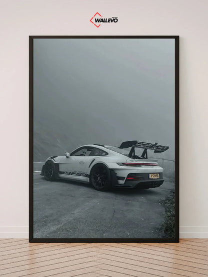 Premium White Porsche Wall Frame – Elegance Meets Performance