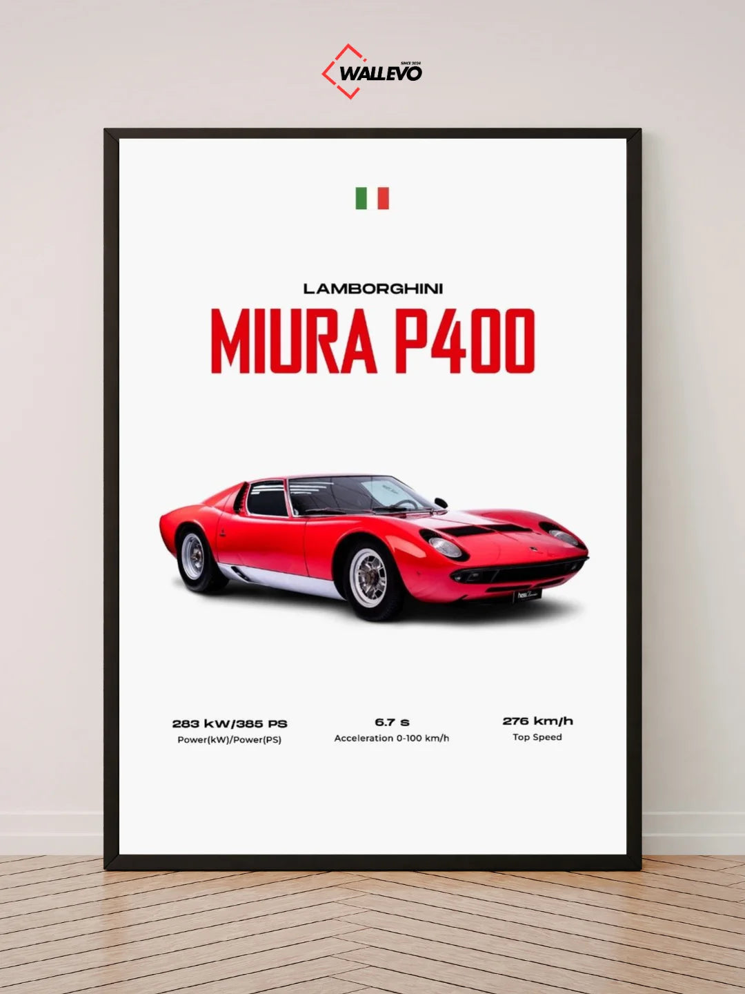 Premium Lamborghini Miura P400 Wall Frame – Icon of Italian Luxury
