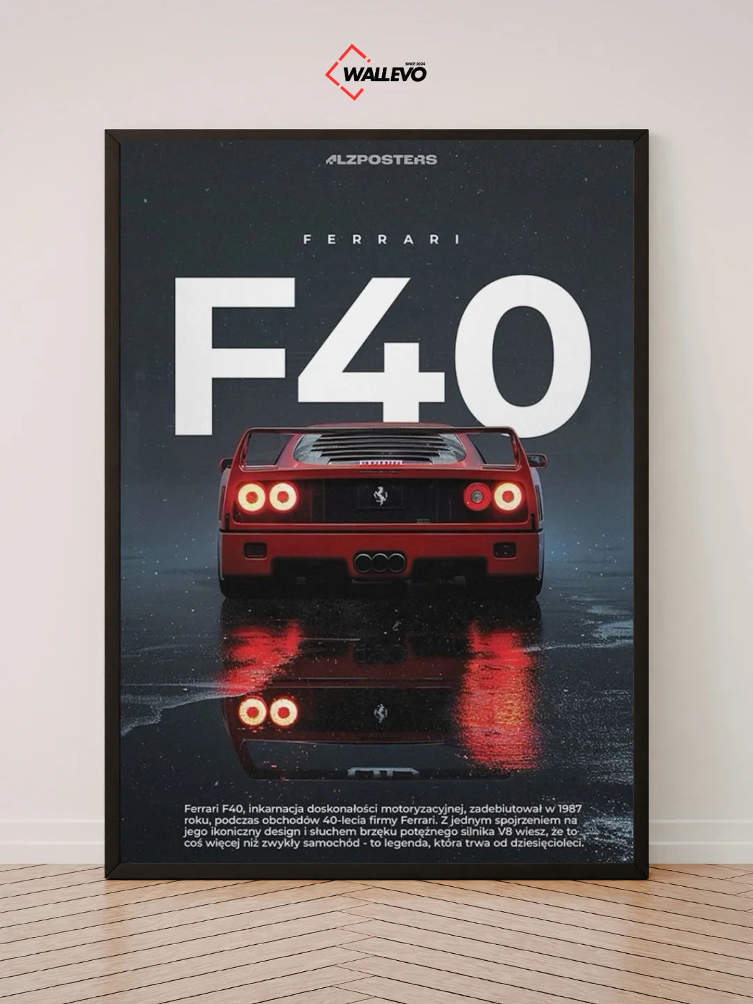 Premium Ferrari F40 Wall Frame – The Pinnacle of Performance