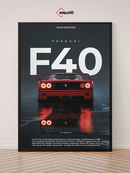 Premium Ferrari F40 Wall Frame – The Pinnacle of Performance