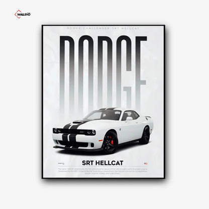 Dodge SRT Hellcat – Black Premium Car Wall Frame