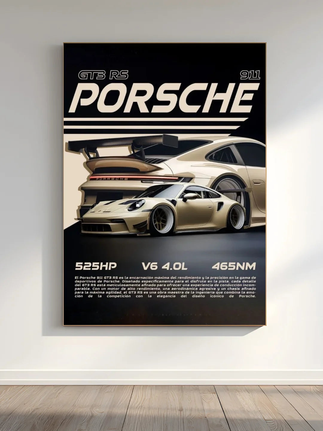 Porsche Sports Car Wall Frame – Luxury Racing Aesthetic Wall Decor