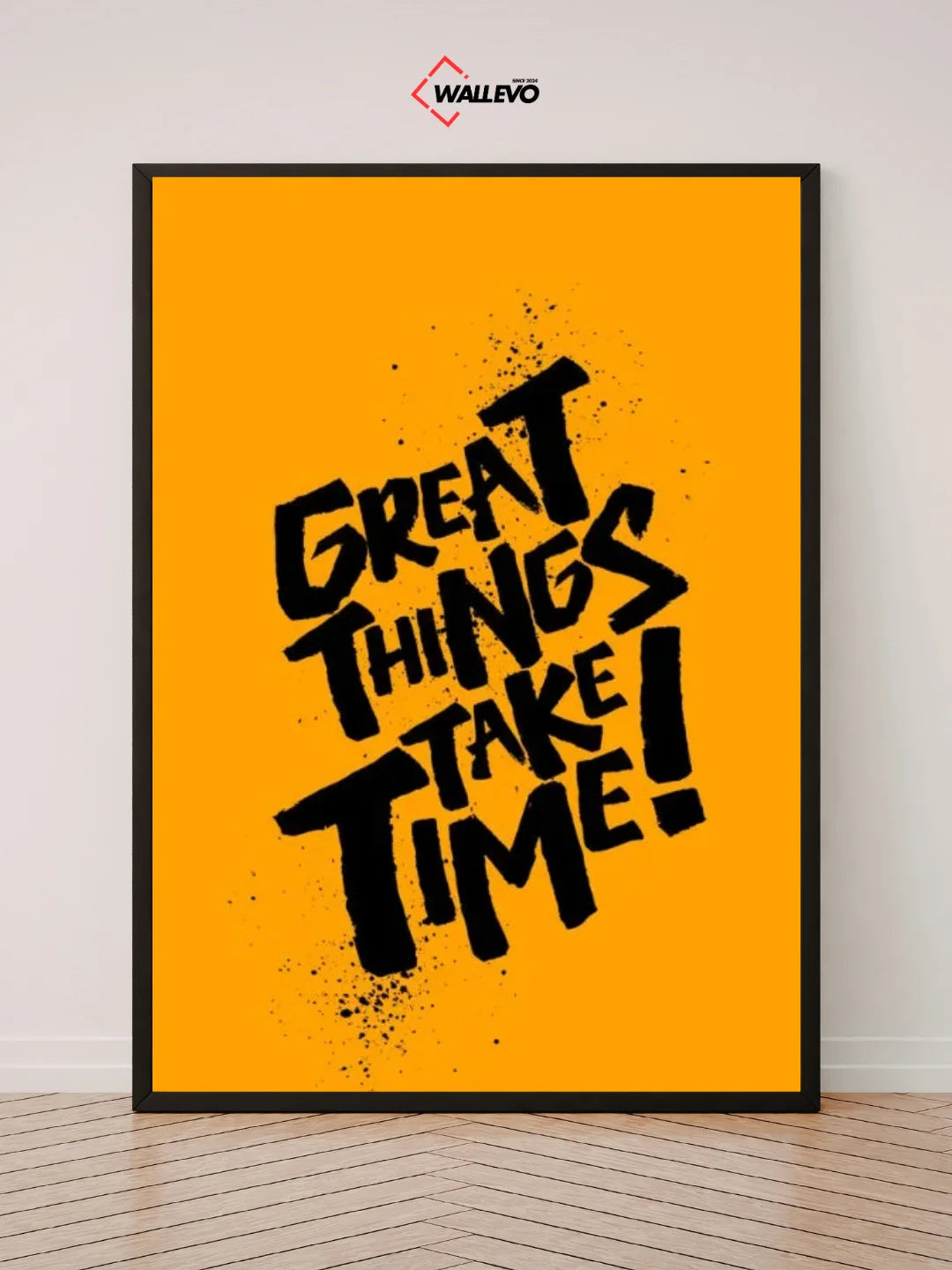 Great Things Take Time Wall Frame – Motivational Quote Art Decor