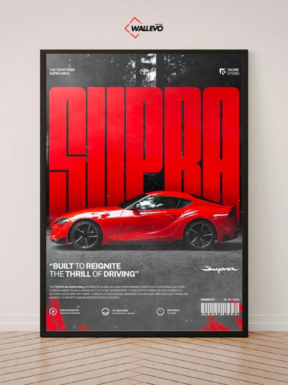 Red Supra Wall Frame - A Modern Supercar Masterpiece