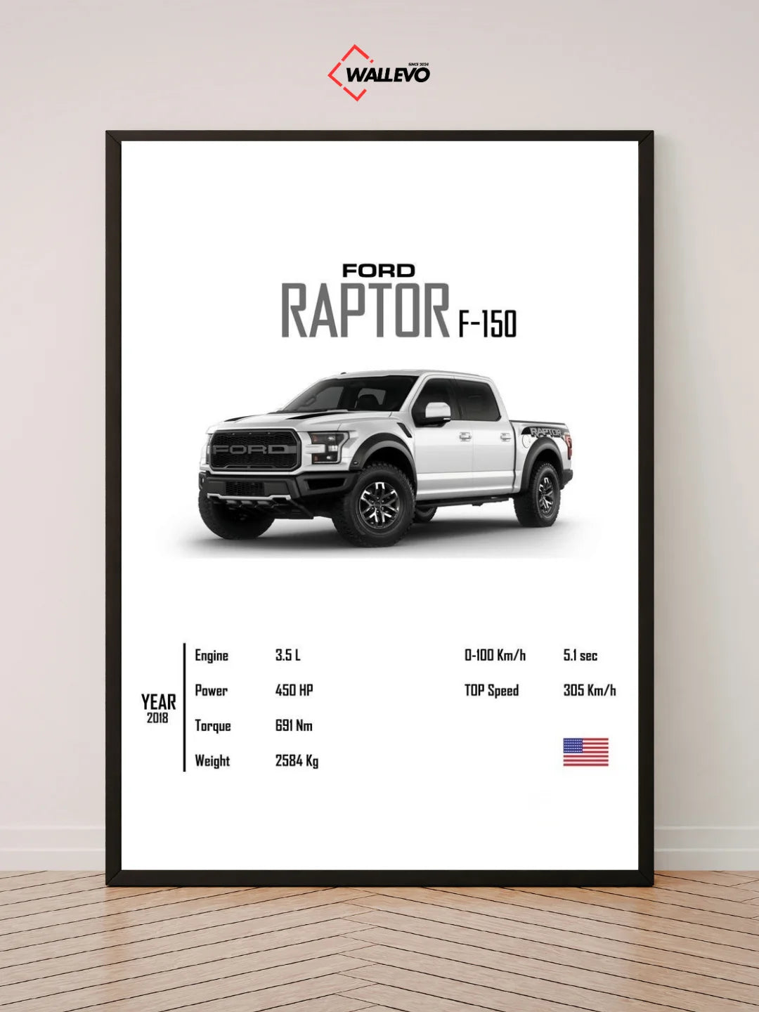 Premium Ford Raptor F-150 Wall Frame – Built for Performance and Adventure