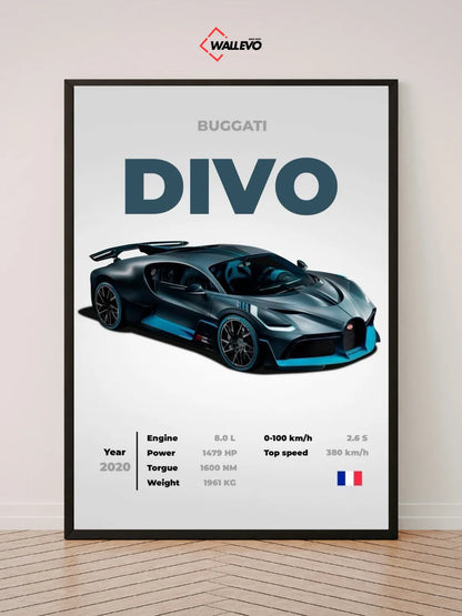Bugatti Divo Wall Frame – The Epitome of Speed and Luxury