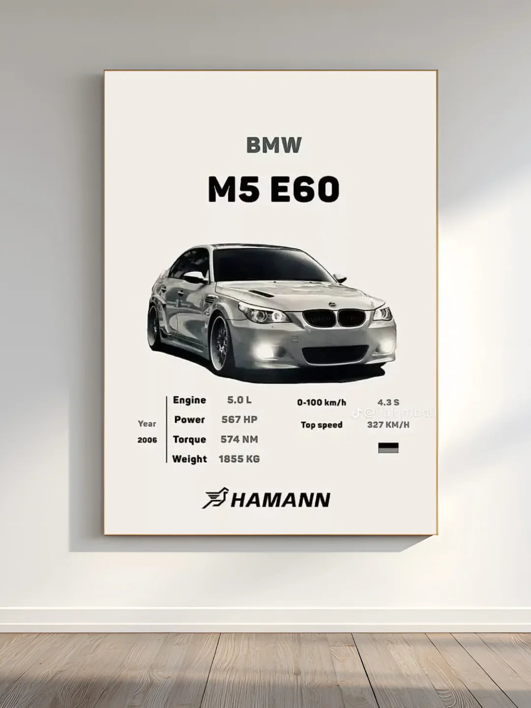BMW M5 360° Sports Car Wall Frame – Luxury Performance Aesthetic Decor