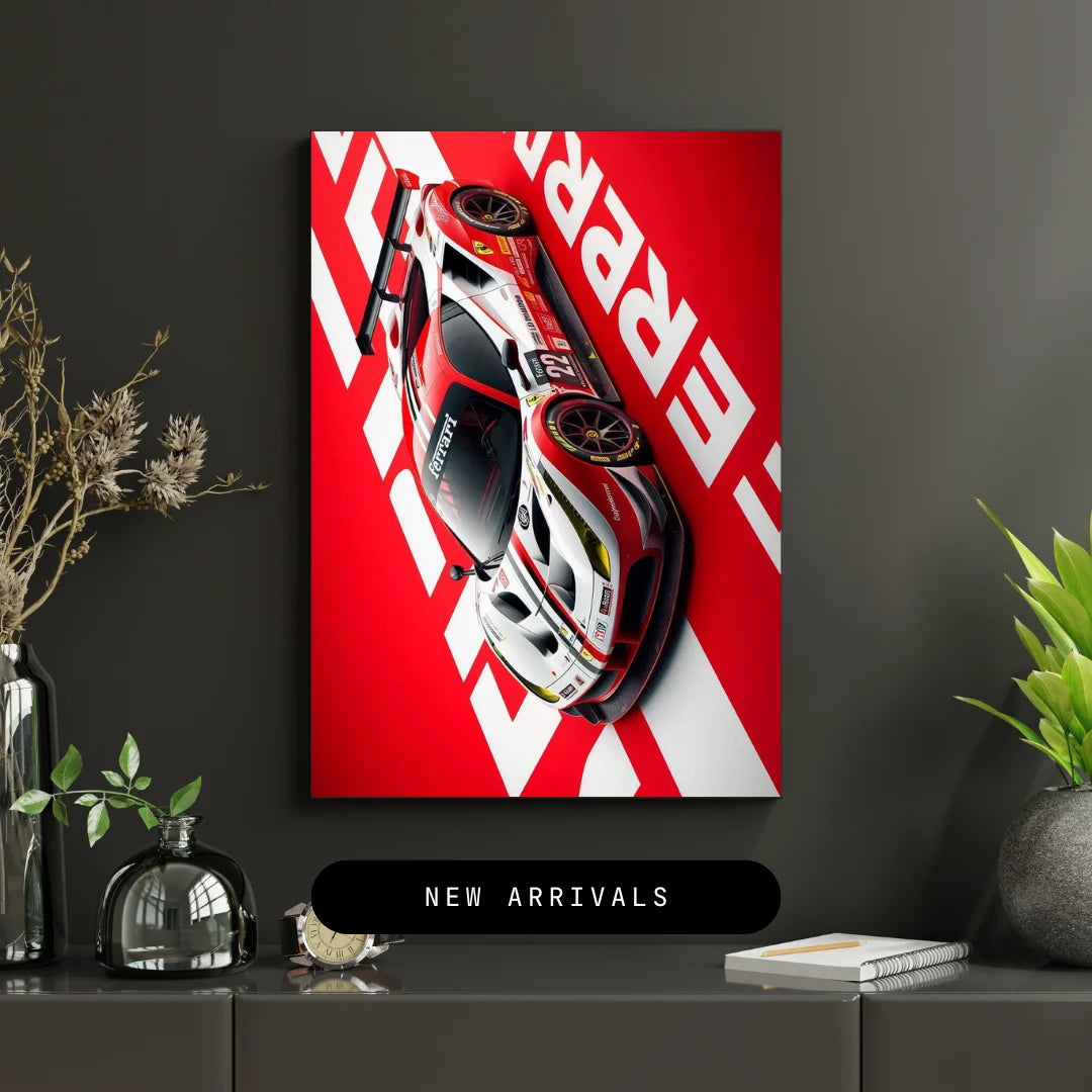 Ferrari Red Sports Car Wall Frame – Luxury Racing Art Decor