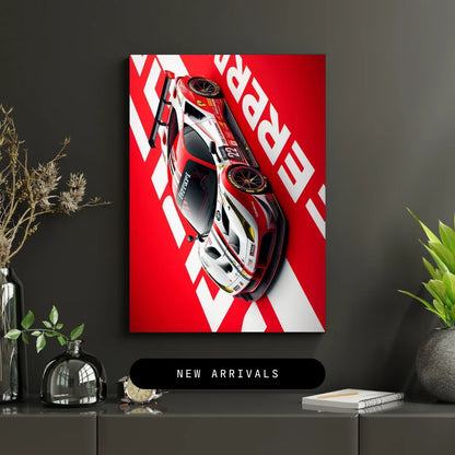 Ferrari Red Sports Car Wall Frame – Luxury Racing Art Decor