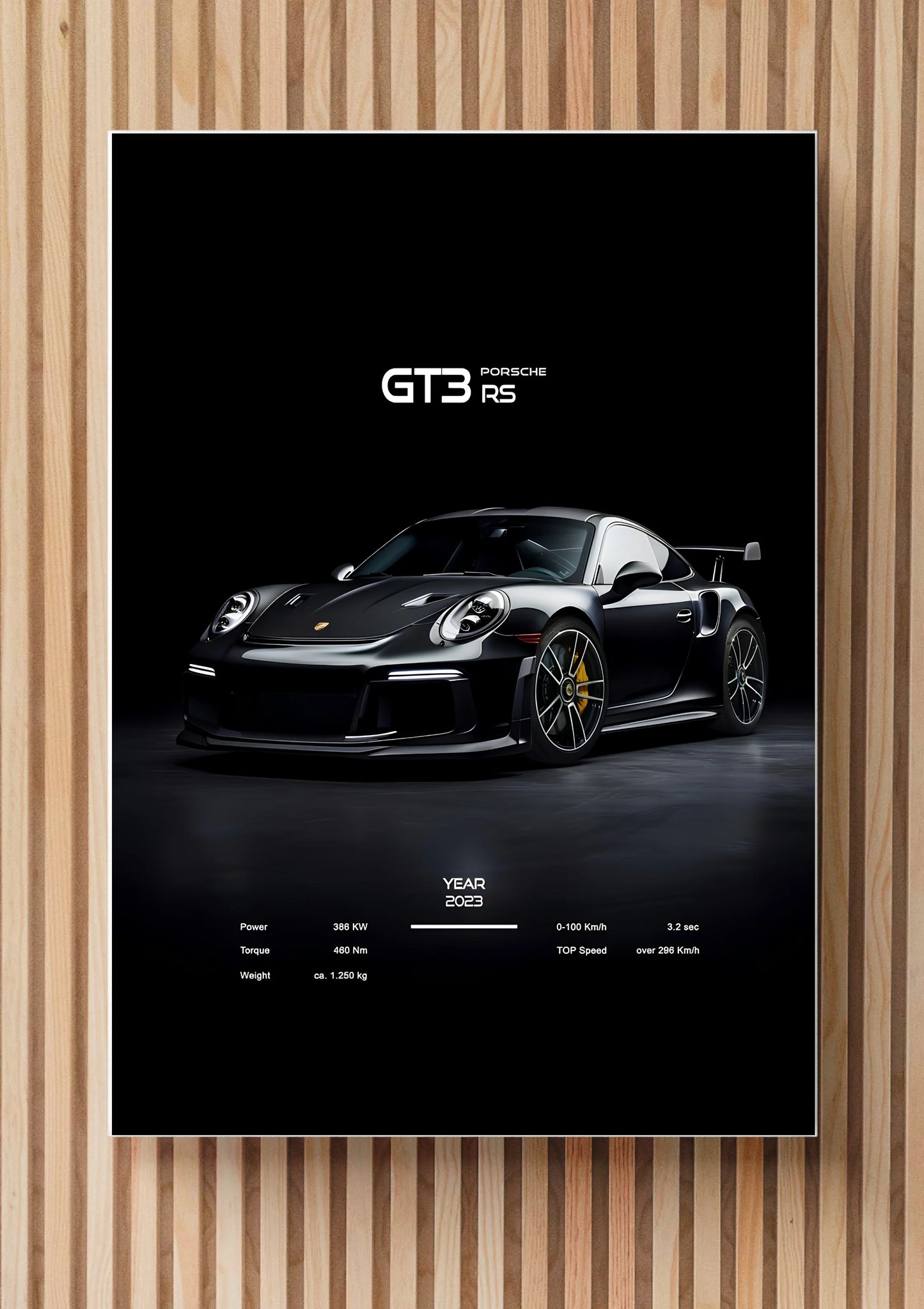 2023 Porsche GT3 RS Wall Frame – A Modern Supercar Masterpiece