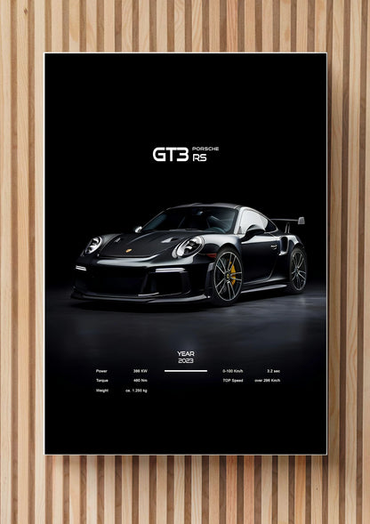 2023 Porsche GT3 RS Wall Frame – A Modern Supercar Masterpiece