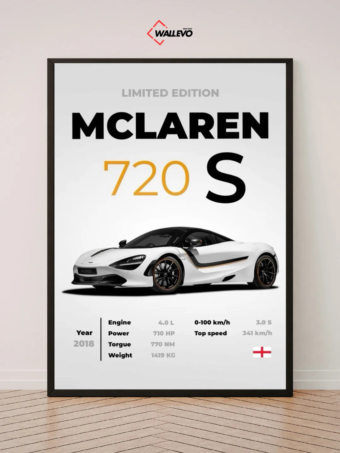 McLaren 720S Wall Frame – Supercar Performance Meets Timeless Design