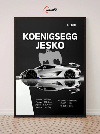 Koenigsegg Jesko Wall Frame – Hypercar Excellence in Every Detail