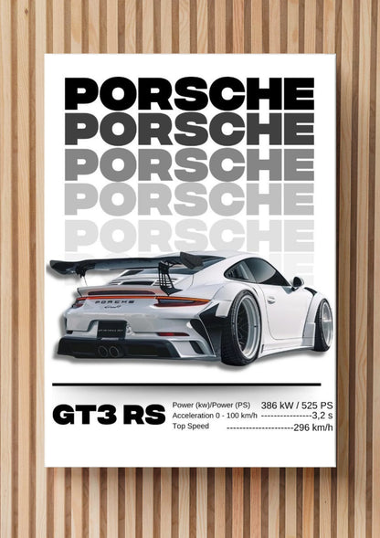 Porsche 911 GT3 RS Wall Frame