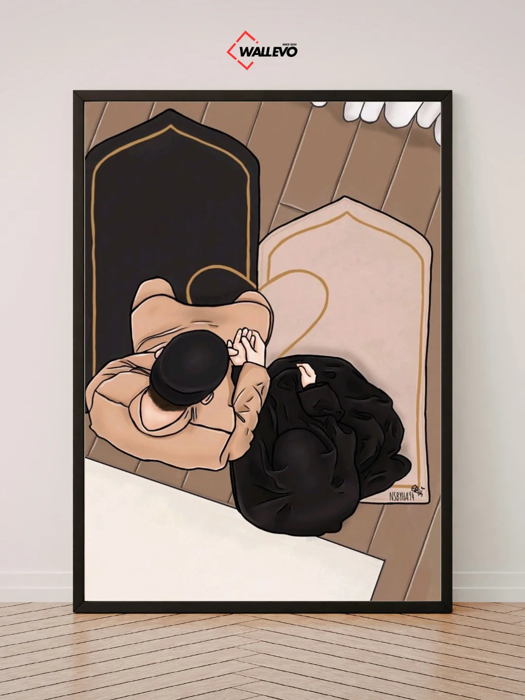 Couple Praying Together – A Spiritual & Heartfelt Wall Frame