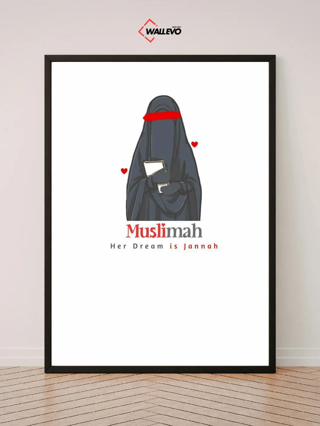 Elegant Muslim Girl Wall Frame – Grace, Modesty & Beauty