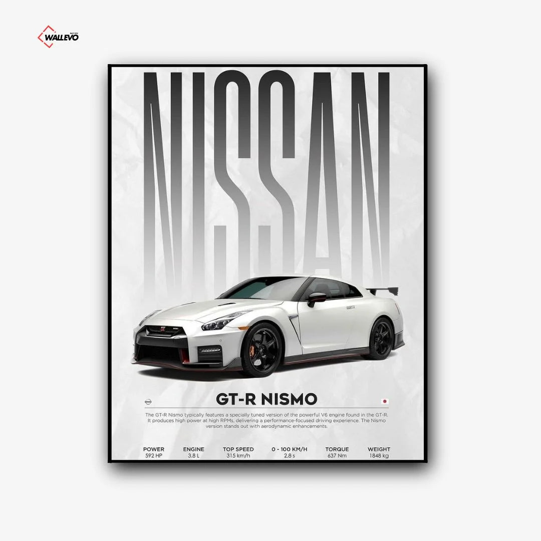 Nissan GT-R NISMO – Black Premium Car Wall Frame
