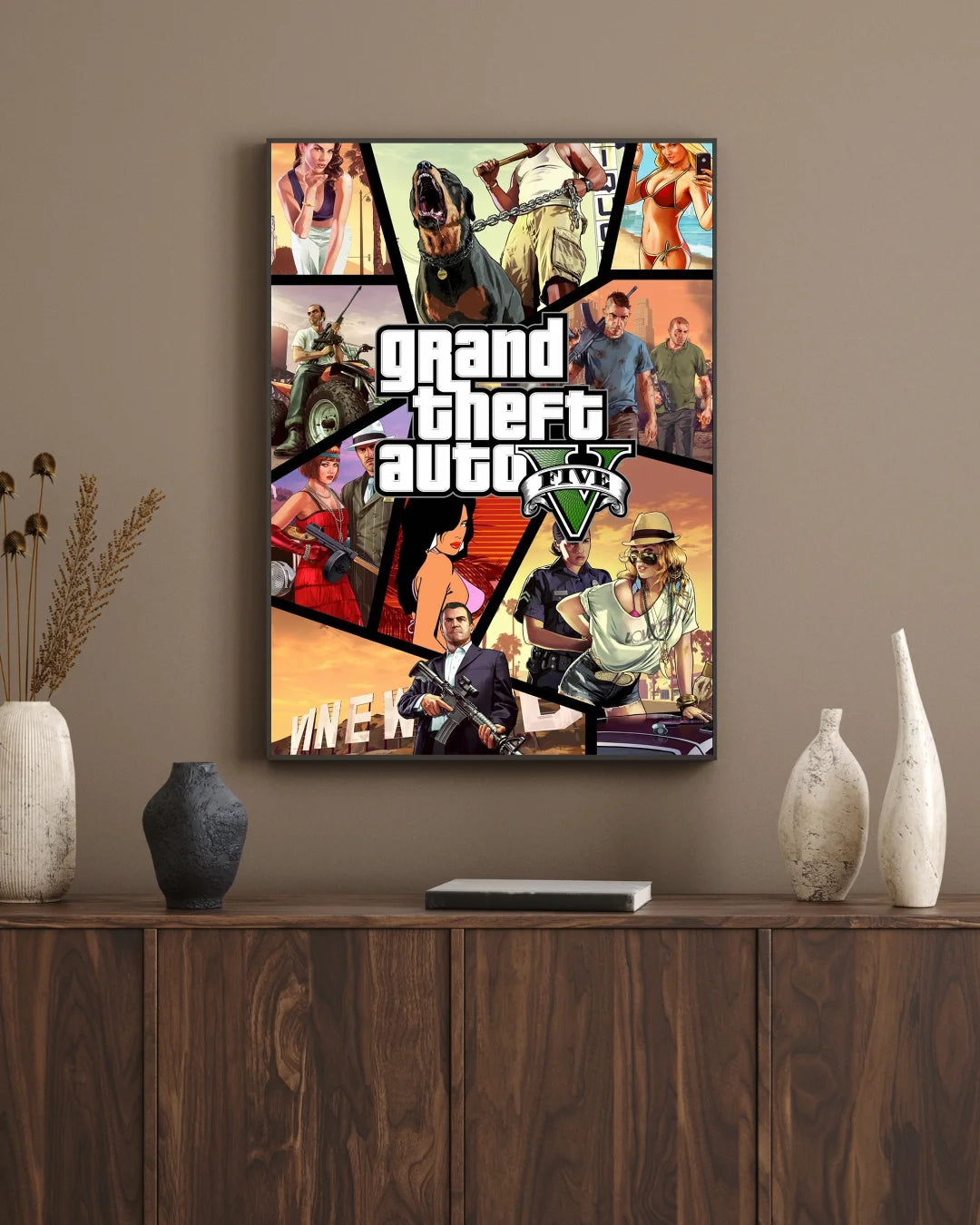 Grand Theft Auto V Wall Frame – GTA Gaming Wall Art & Room Decor (Limited Offer)